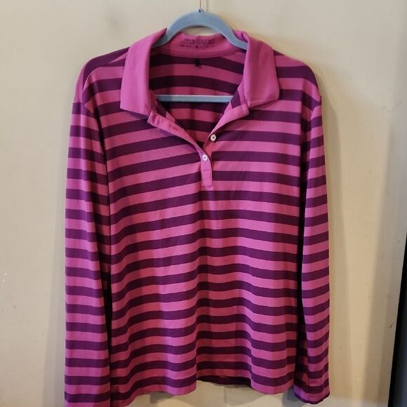 Pink and Purple Striped Polo Shirt - Picture 1 of 4